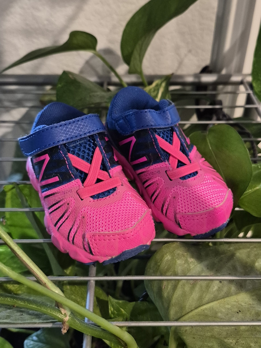 New Balance Pink and Blue Velcro Baby Sneakers